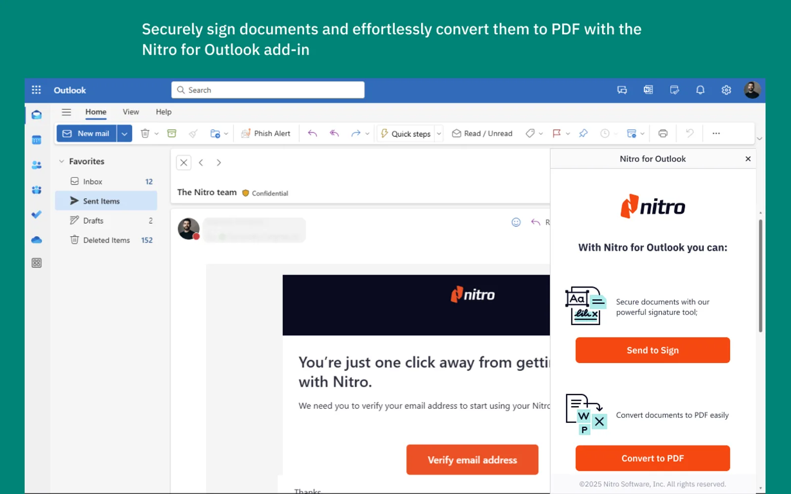 Nitro for Outlook — screenshot from the Microsoft Marketplace listing