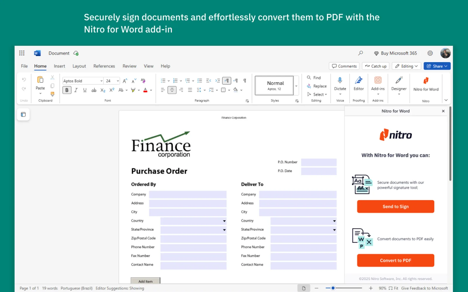 Nitro for Word — screenshot from the Microsoft Marketplace listing