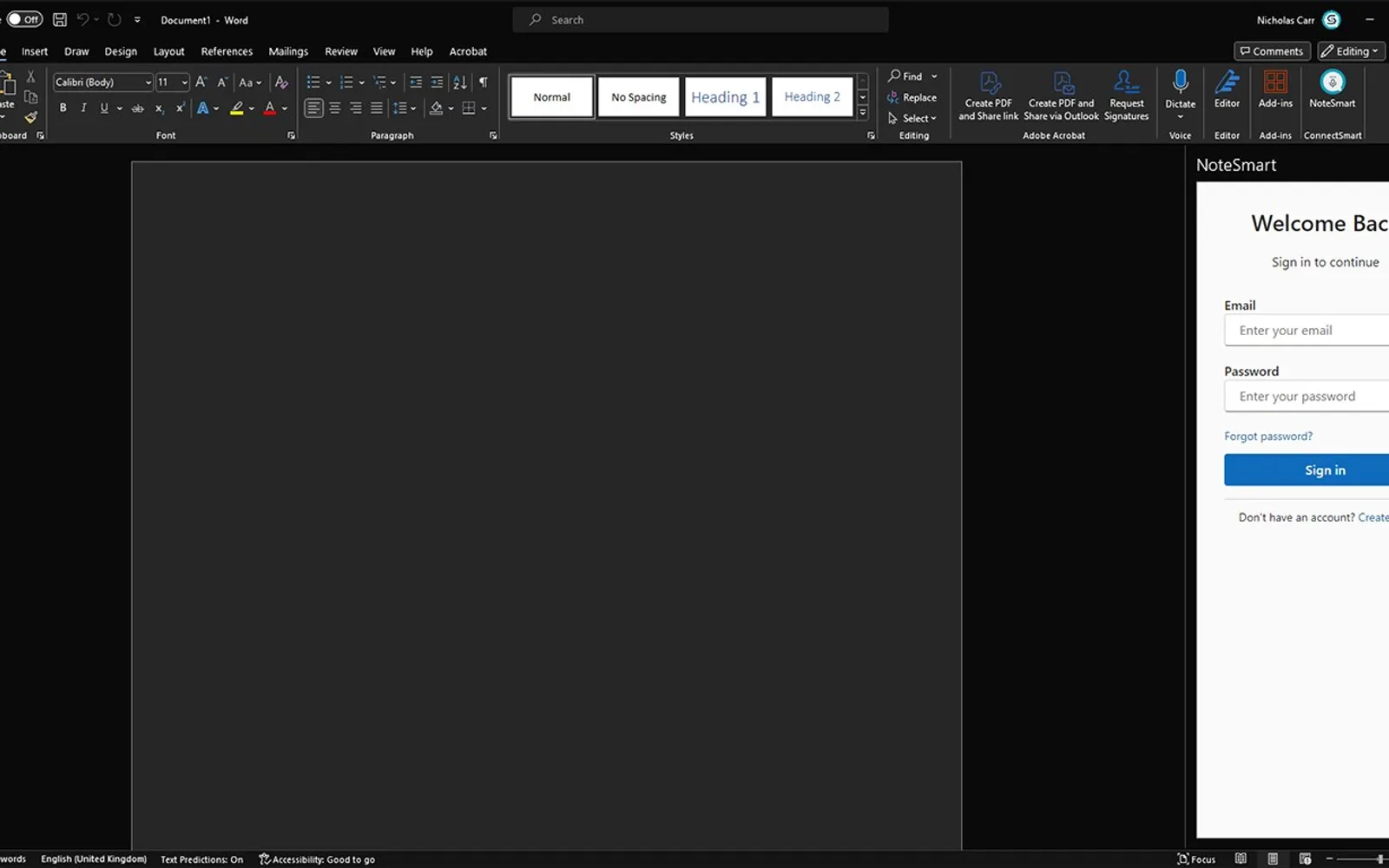 NoteSmart for Word — screenshot from the Microsoft Marketplace listing