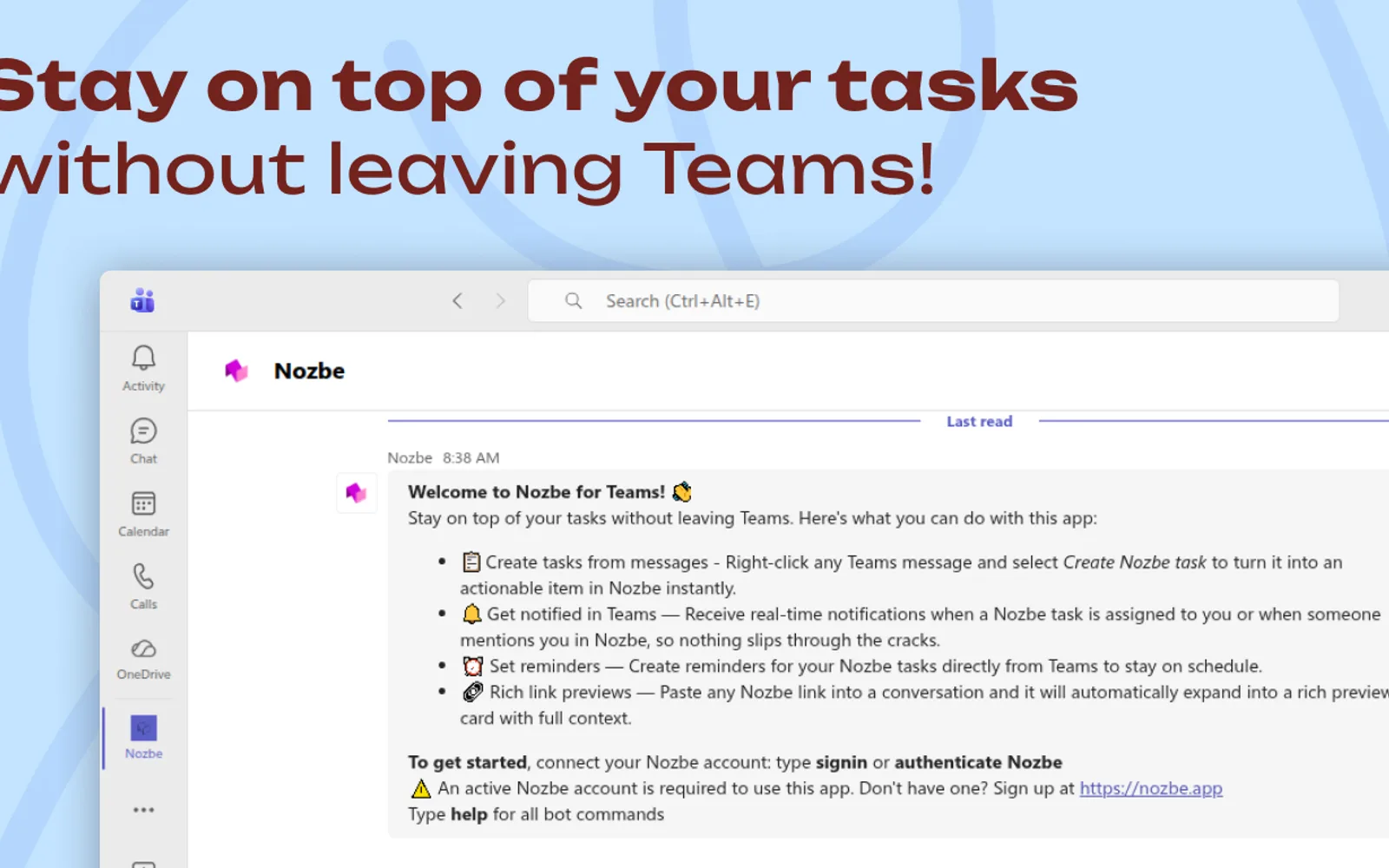 Nozbe — screenshot from the Microsoft Marketplace listing