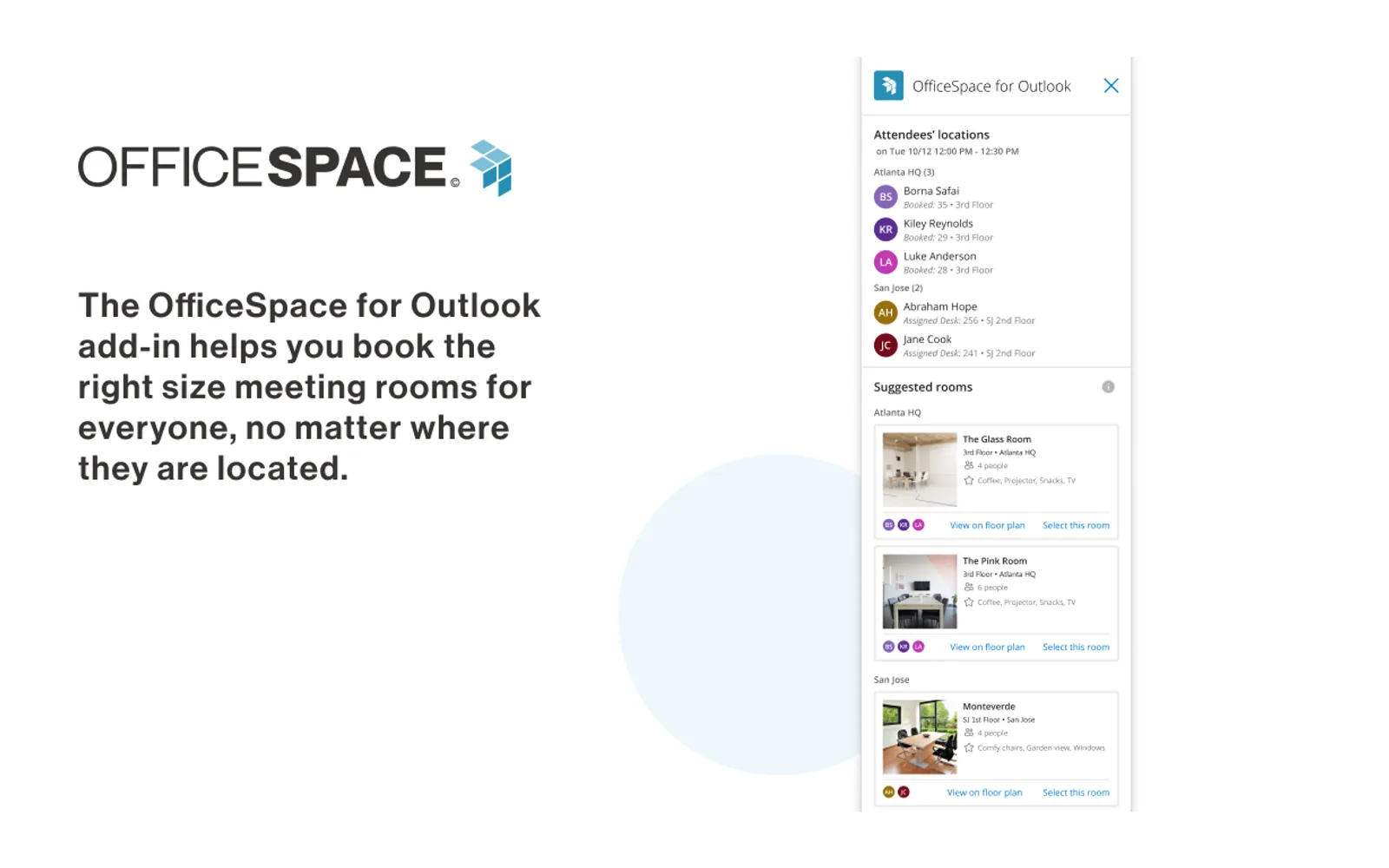 OfficeSpace for Outlook — screenshot from the Microsoft Marketplace listing