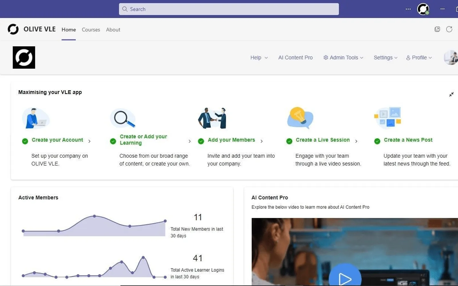 Olive VLE — screenshot from the Microsoft Marketplace listing