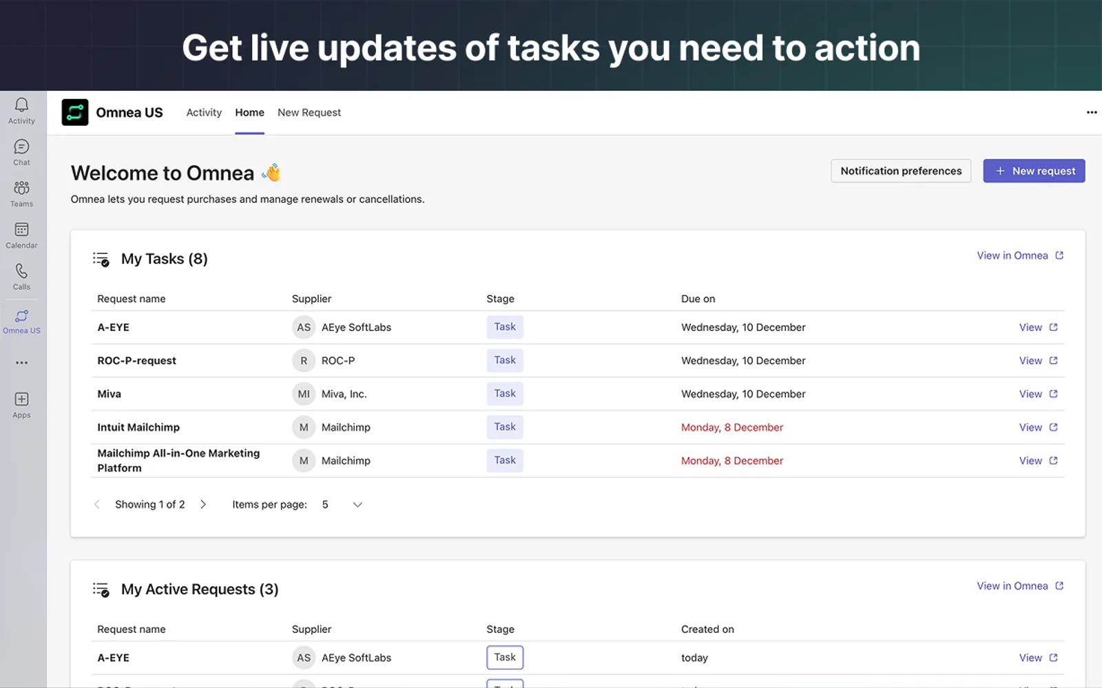 Omnea US — screenshot from the Microsoft Marketplace listing