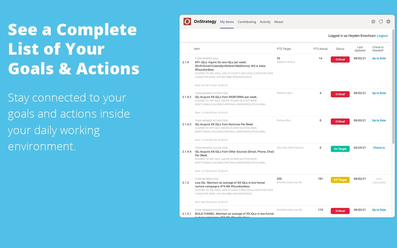 OnStrategy — screenshot from the Microsoft Marketplace listing