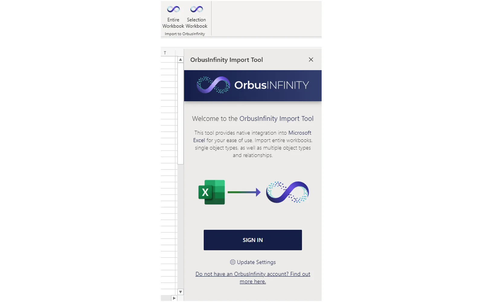 OrbusInfinity Import Tool — screenshot from the Microsoft Marketplace listing