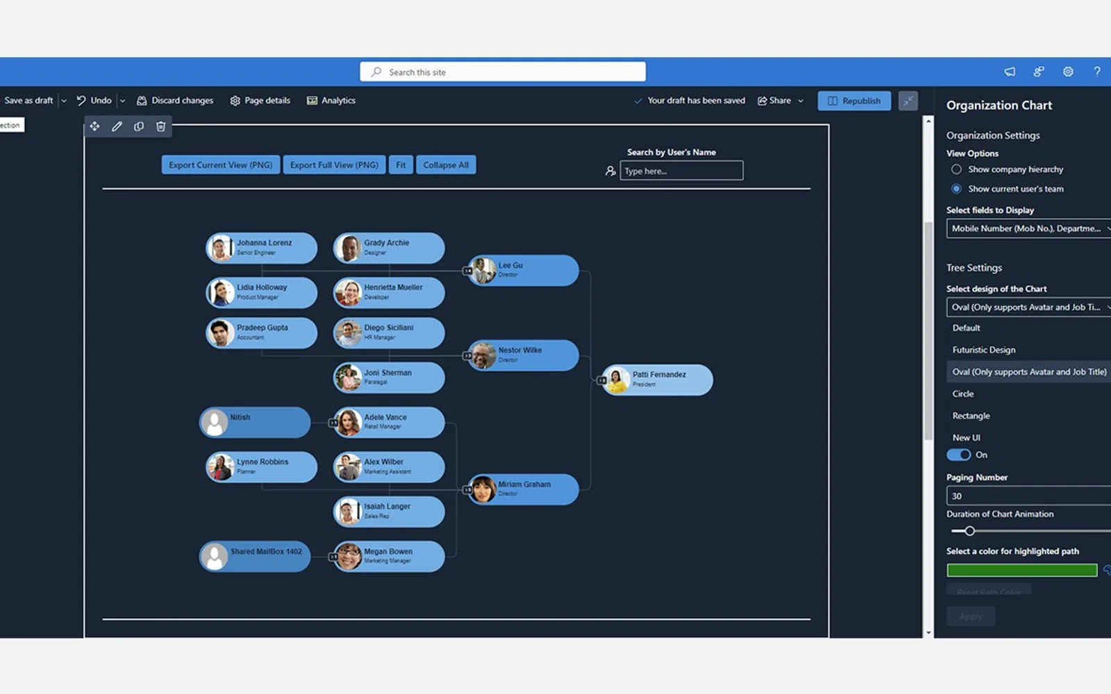 Organization Tree — screenshot from the Microsoft Marketplace listing