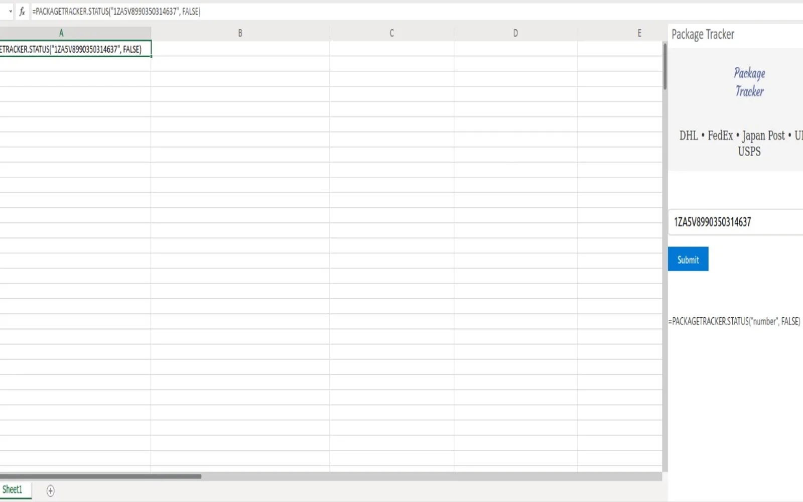 Package Tracker by Lovely API — screenshot from the Microsoft Marketplace listing