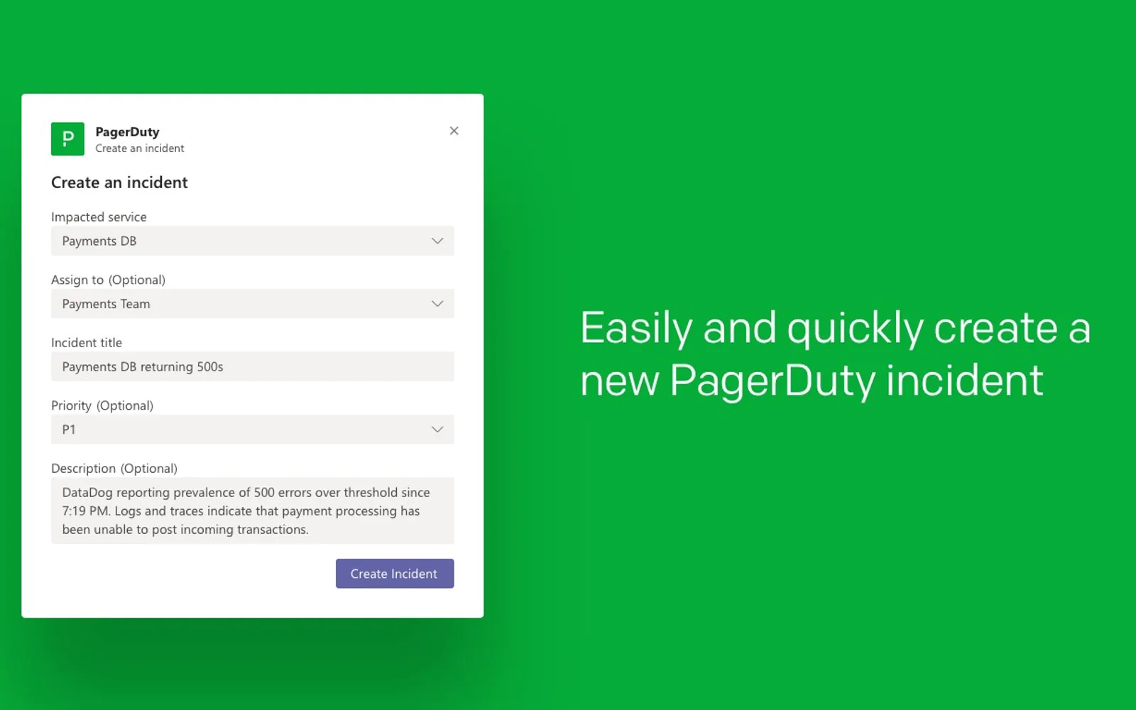 PagerDuty — screenshot from the Microsoft Marketplace listing