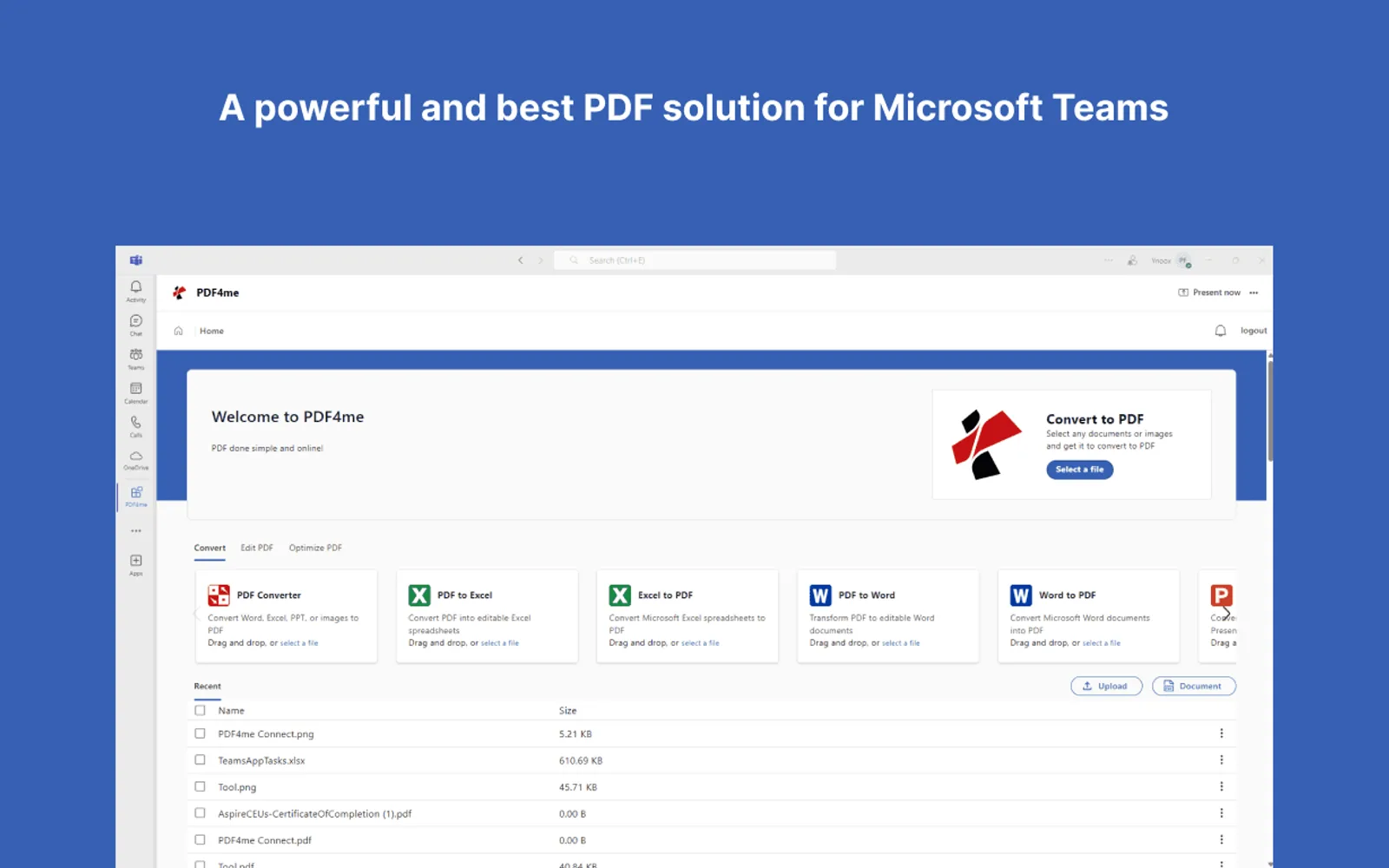PDF4me — screenshot from the Microsoft Marketplace listing