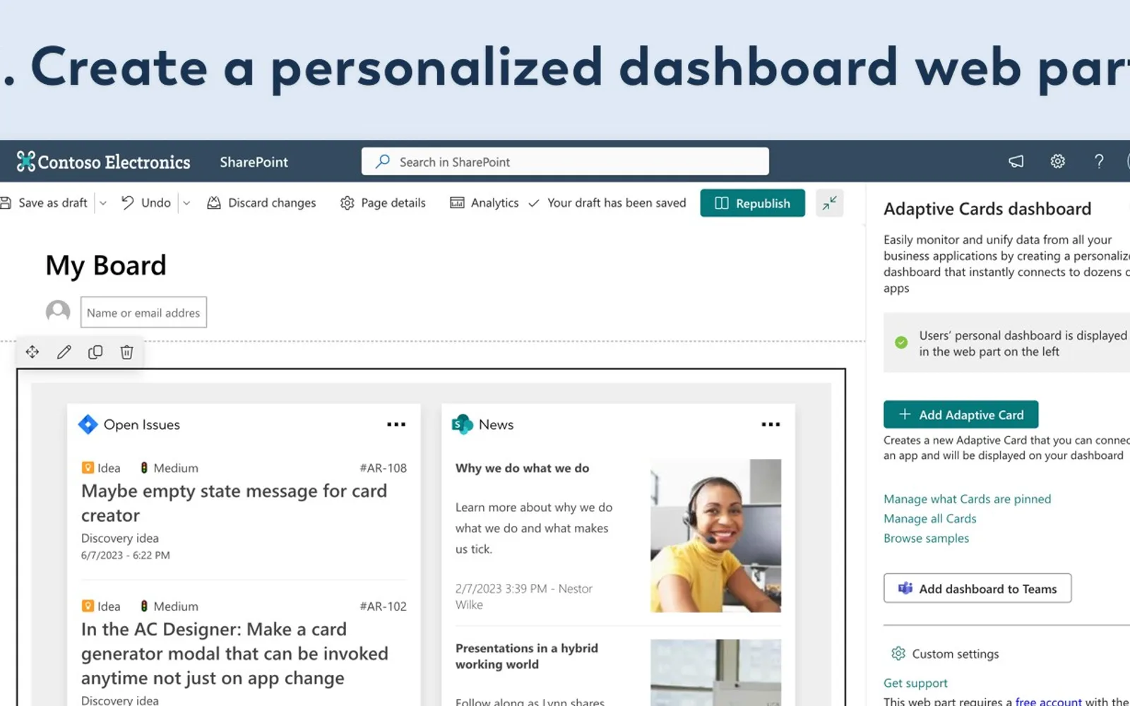 Personal dashboard by adenin — screenshot from the Microsoft Marketplace listing