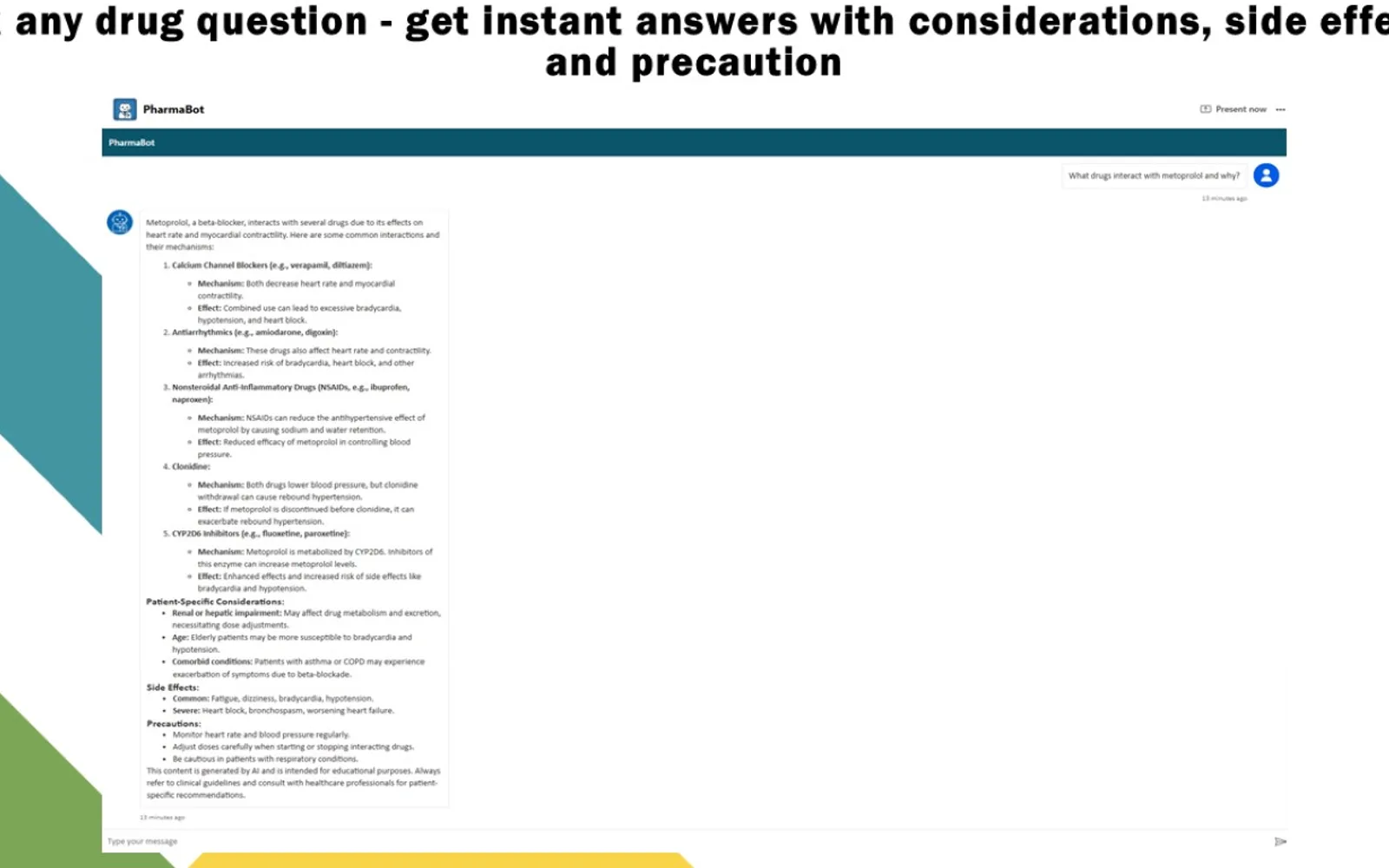 PharmaBot — screenshot from the Microsoft Marketplace listing