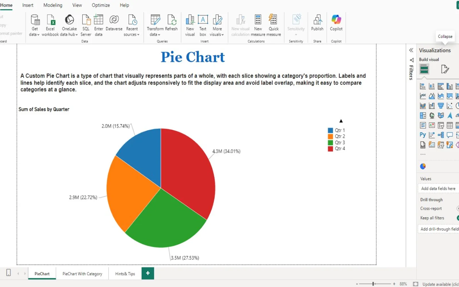 PieChart by iFour — screenshot from the Microsoft Marketplace listing