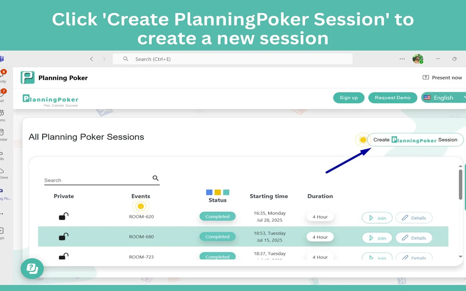 PlanningPoker — screenshot from the Microsoft Marketplace listing