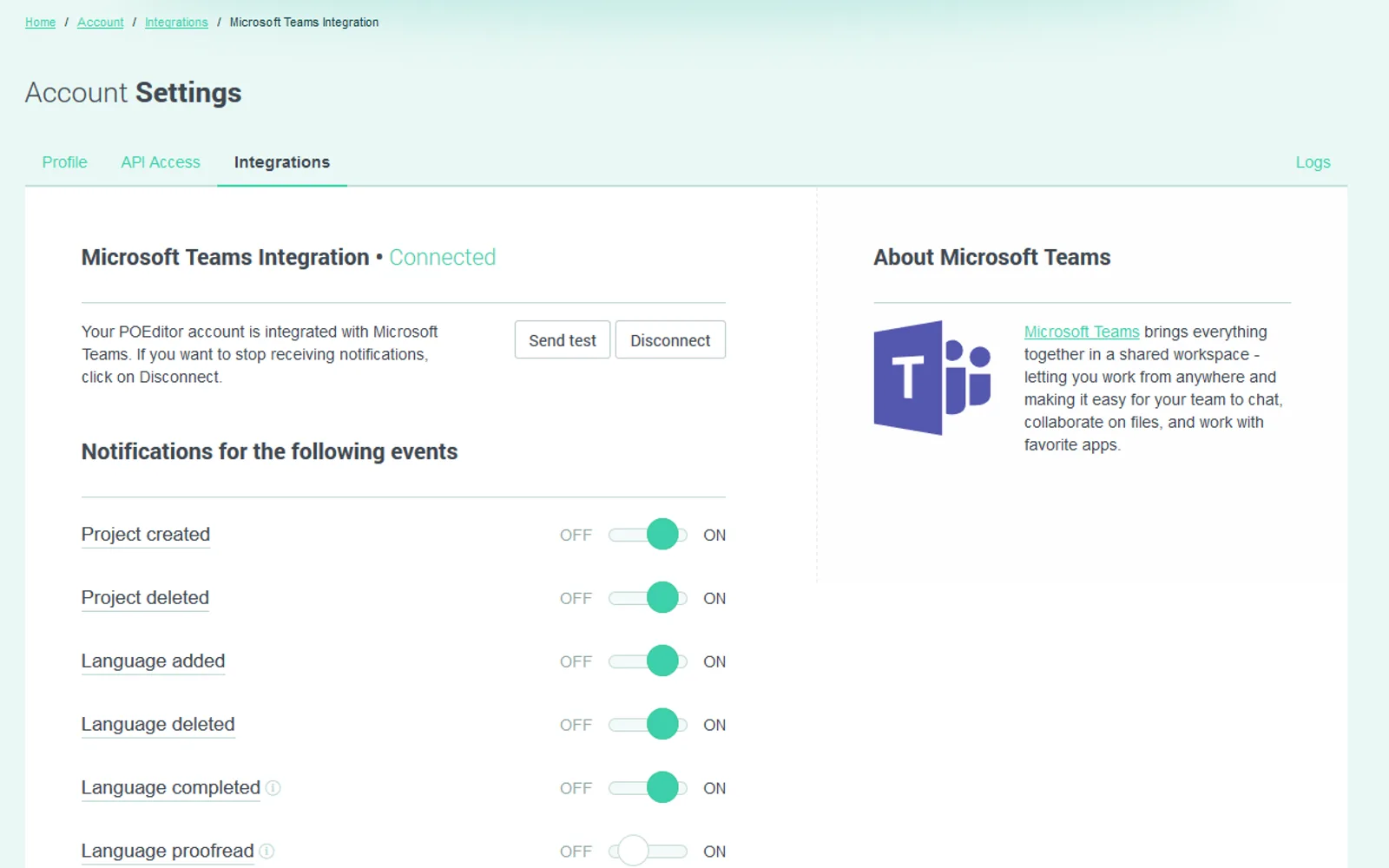 POEditor — screenshot from the Microsoft Marketplace listing