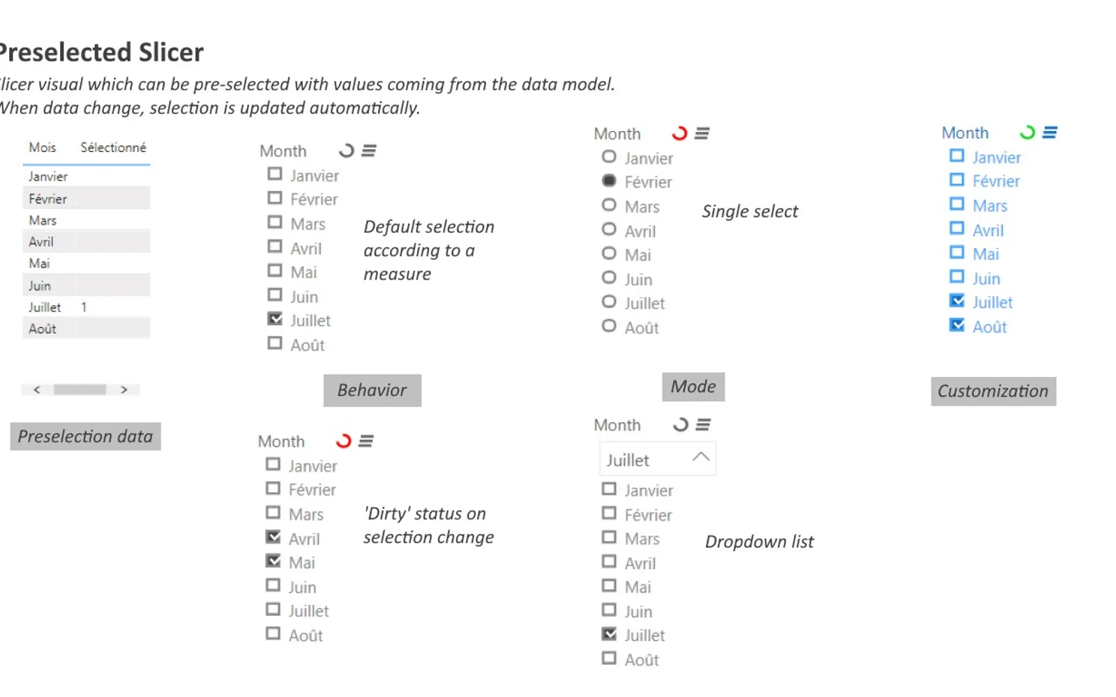 Preselected Slicer — screenshot from the Microsoft Marketplace listing