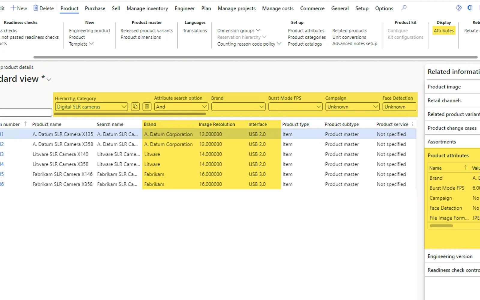 Product attribute search — screenshot from the Microsoft Marketplace listing