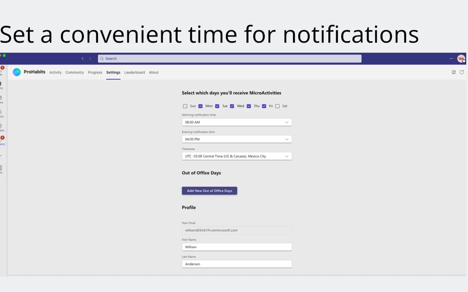 ProHabits — screenshot from the Microsoft Marketplace listing