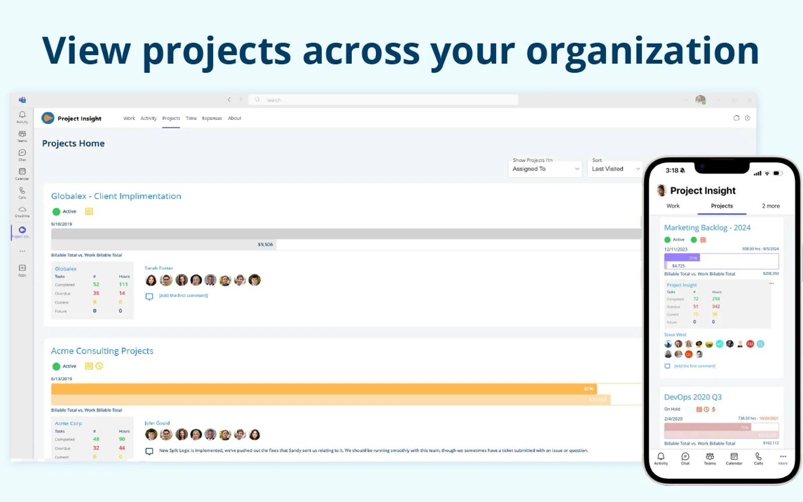Project Insight — screenshot from the Microsoft Marketplace listing