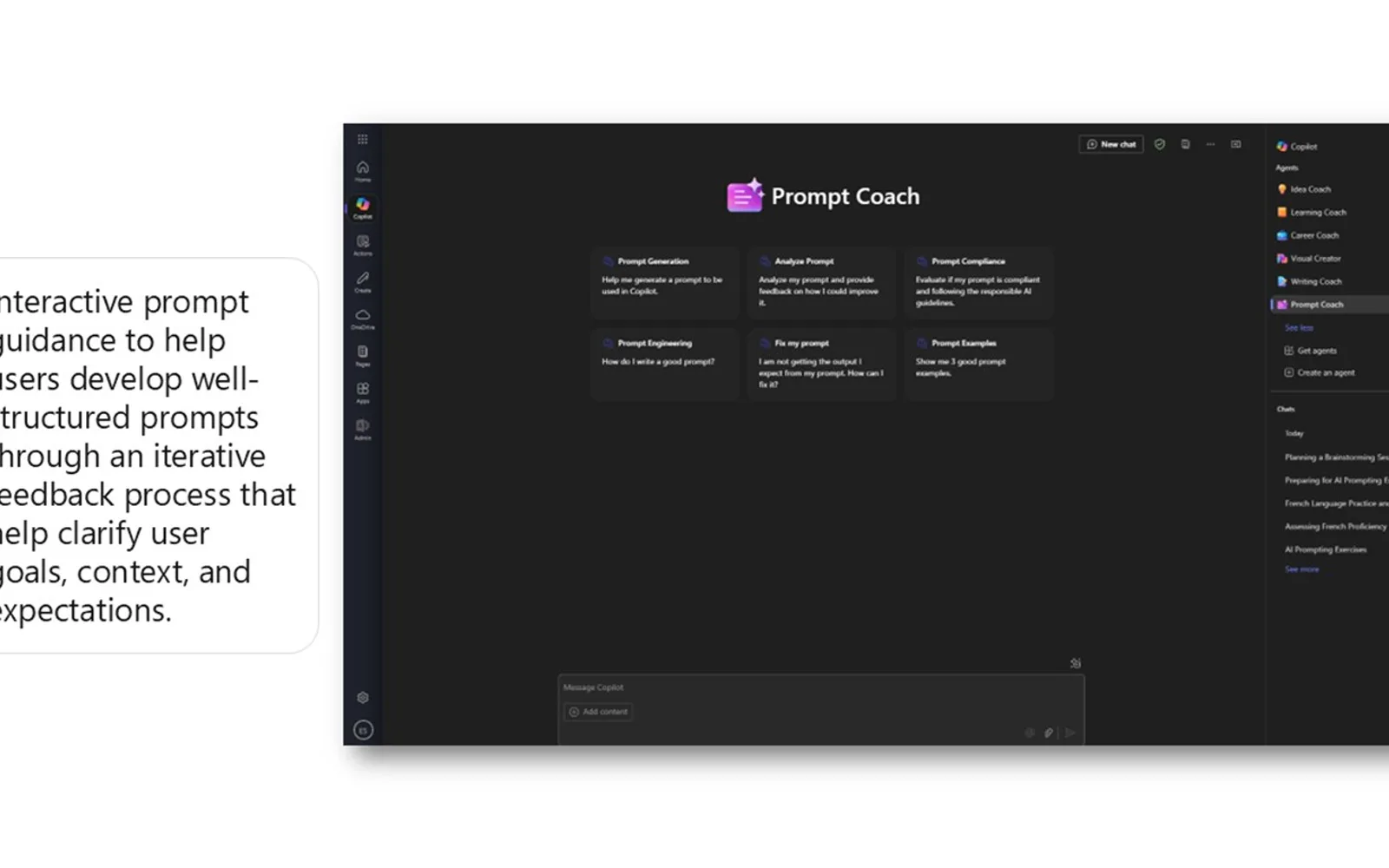Prompt Coach — screenshot from the Microsoft Marketplace listing