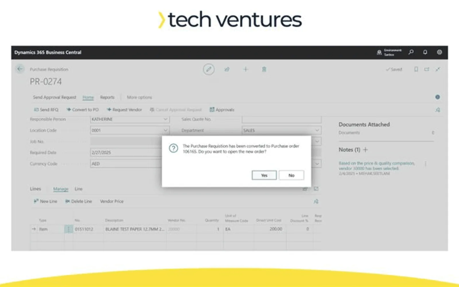 Purchase Requisition — screenshot from the Microsoft Marketplace listing