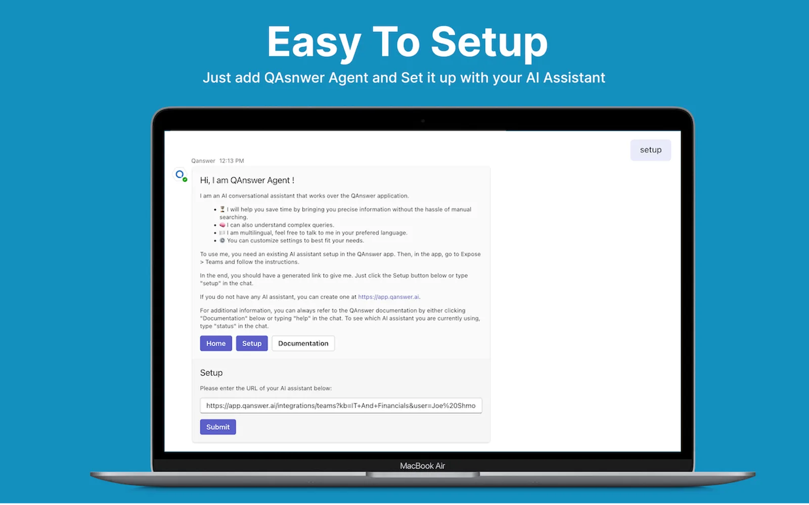 QAnswer Agent — screenshot from the Microsoft Marketplace listing