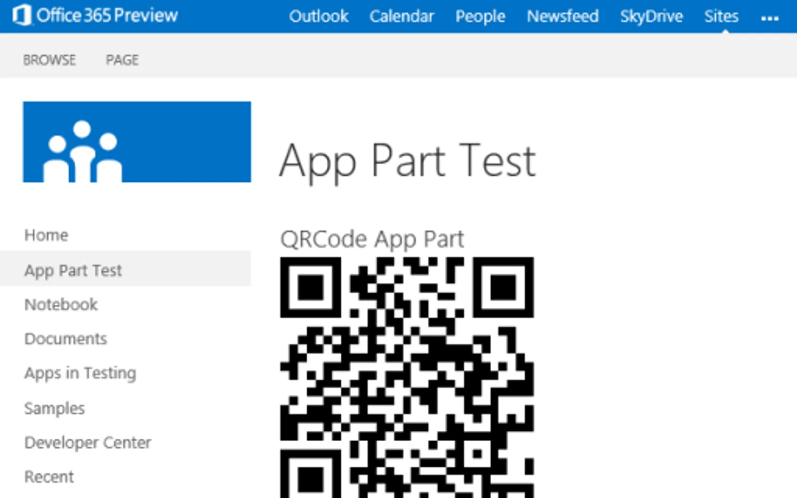 QRCode App for SharePoint — screenshot from the Microsoft Marketplace listing