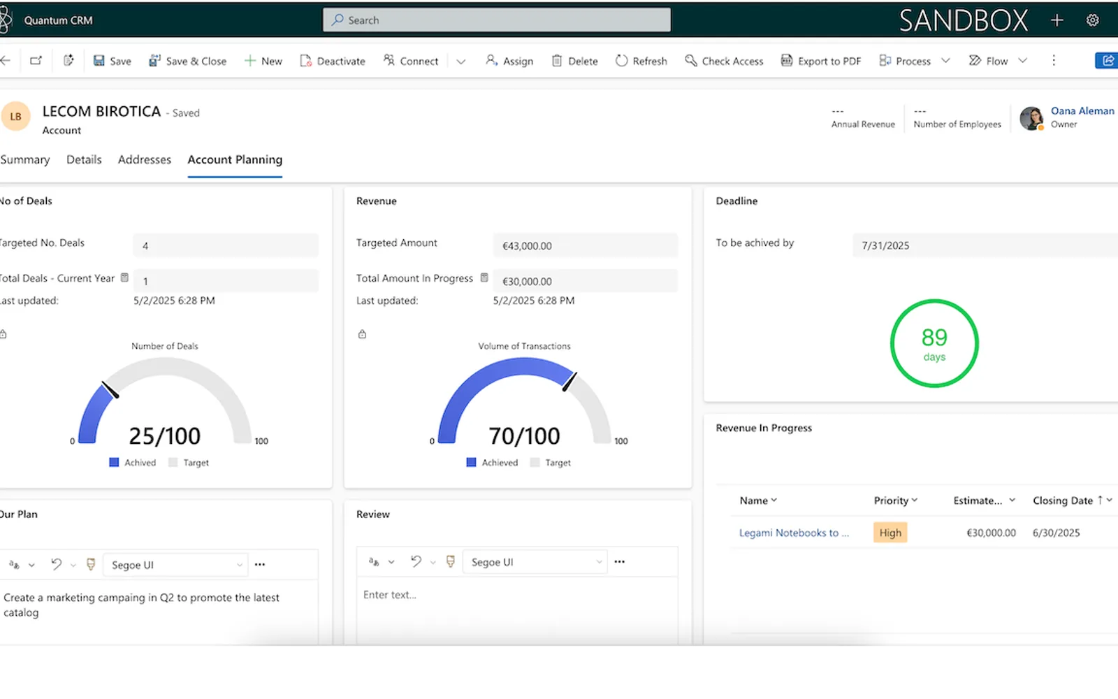 Quantum CRM Starter — screenshot from the Microsoft Marketplace listing