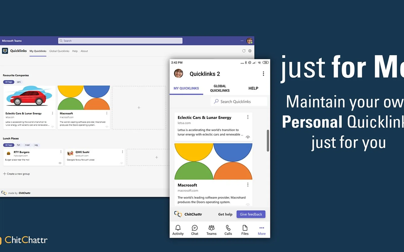 Quicklinks Shared Links — screenshot from the Microsoft Marketplace listing
