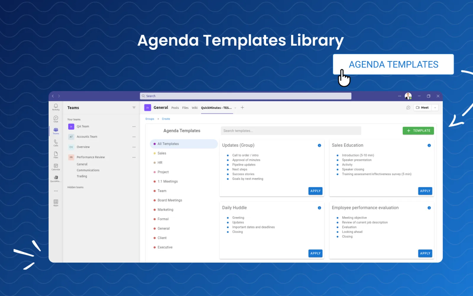QuickMinutes — screenshot from the Microsoft Marketplace listing