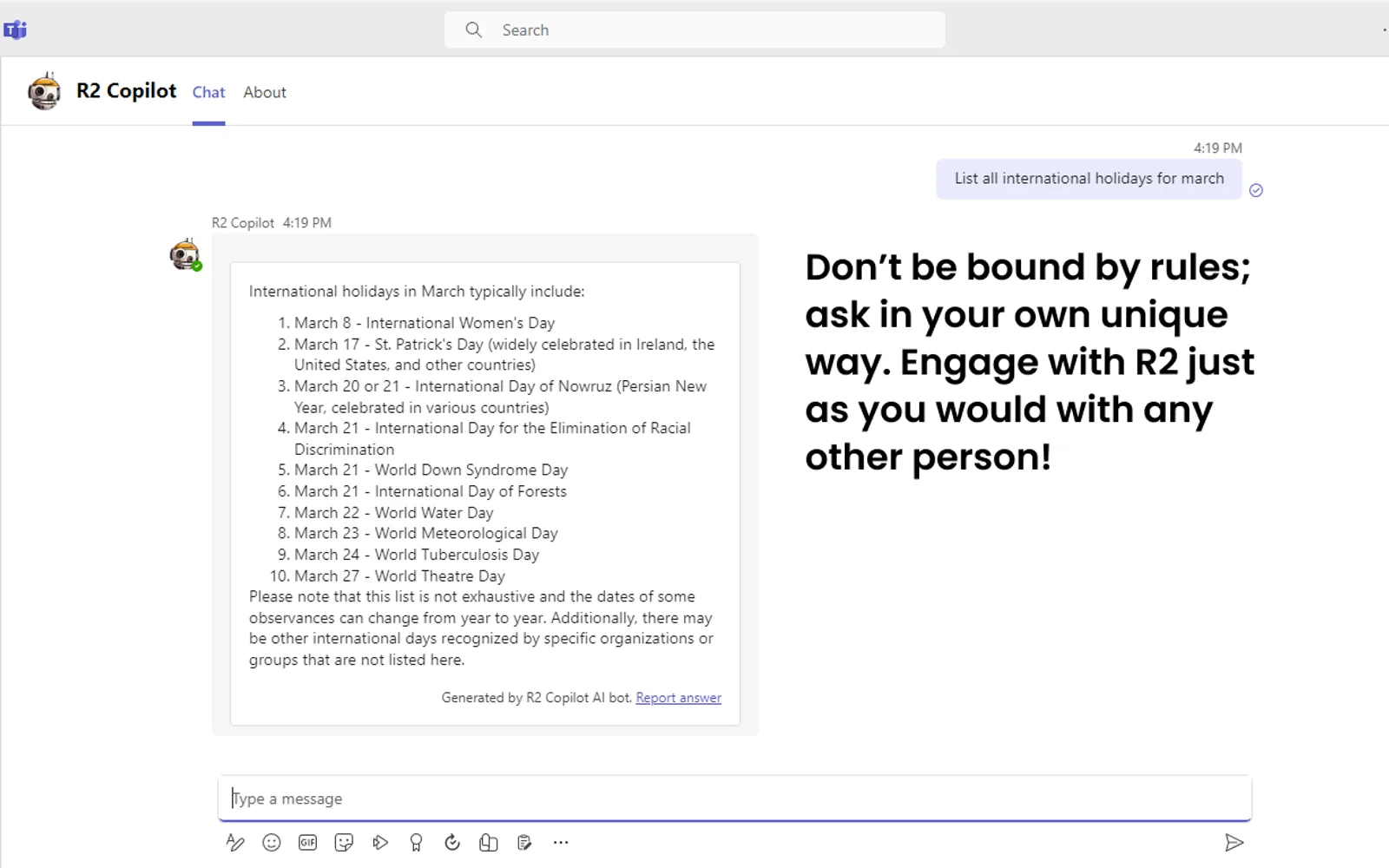 R2 Copilot — screenshot from the Microsoft Marketplace listing