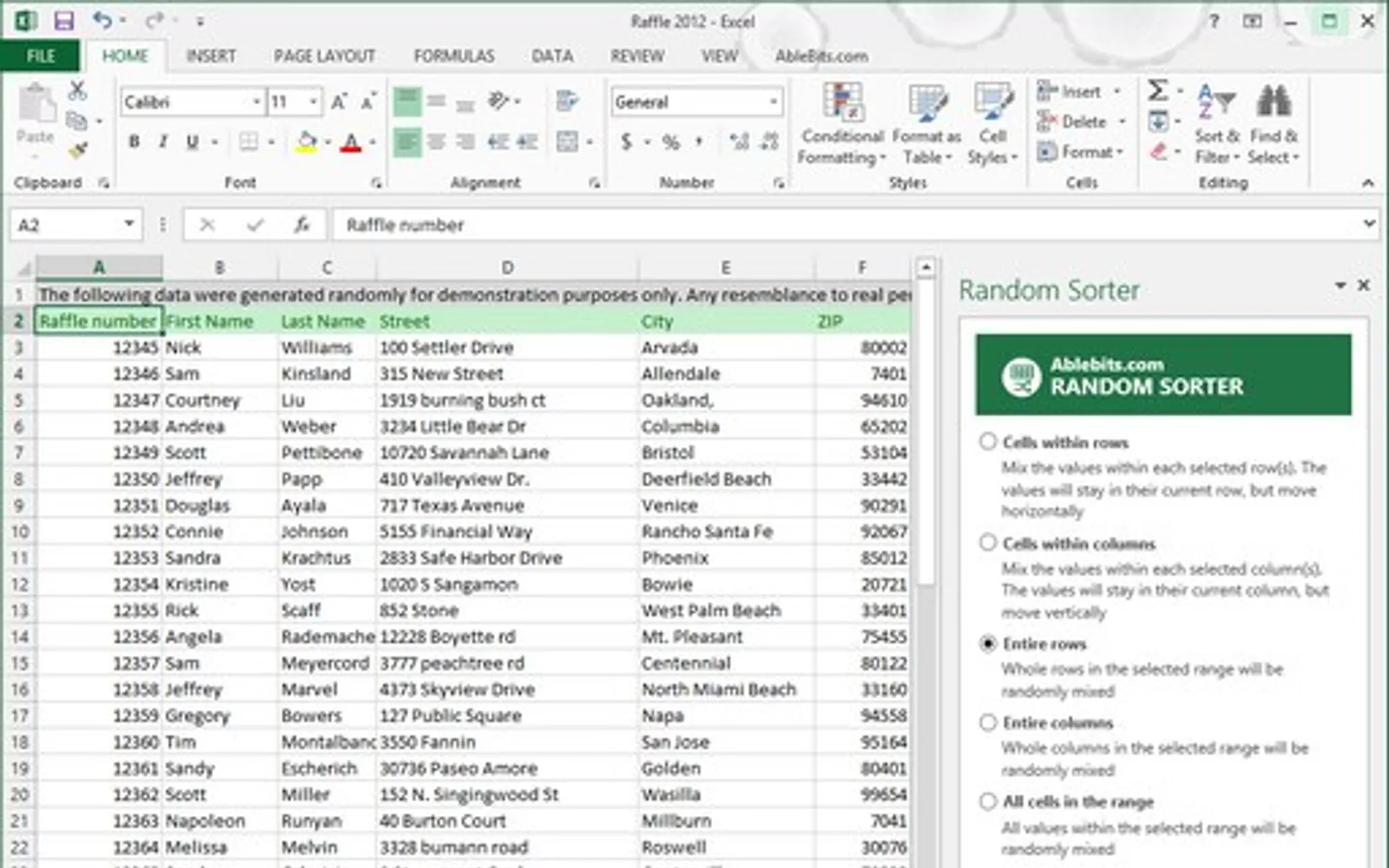 Random Sorter — screenshot from the Microsoft Marketplace listing