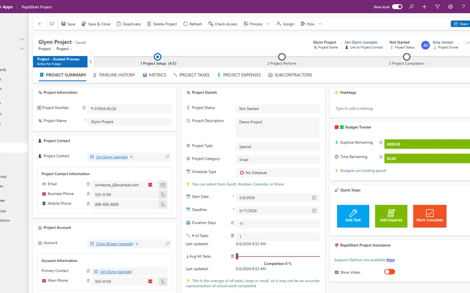 RapidStart Project — screenshot from the Microsoft Marketplace listing