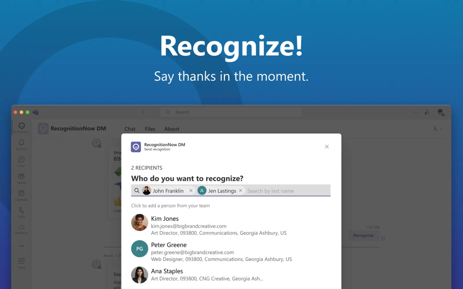 RecognitionNow DM — screenshot from the Microsoft Marketplace listing