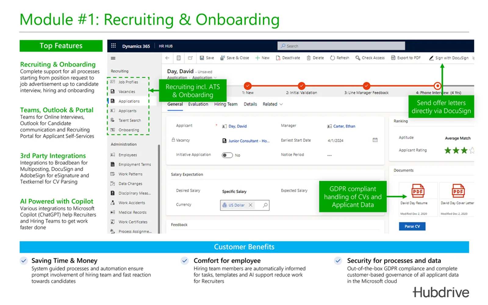Recruiting & Onboarding for Microsoft Dynamics 365 — screenshot from the Microsoft Marketplace listing