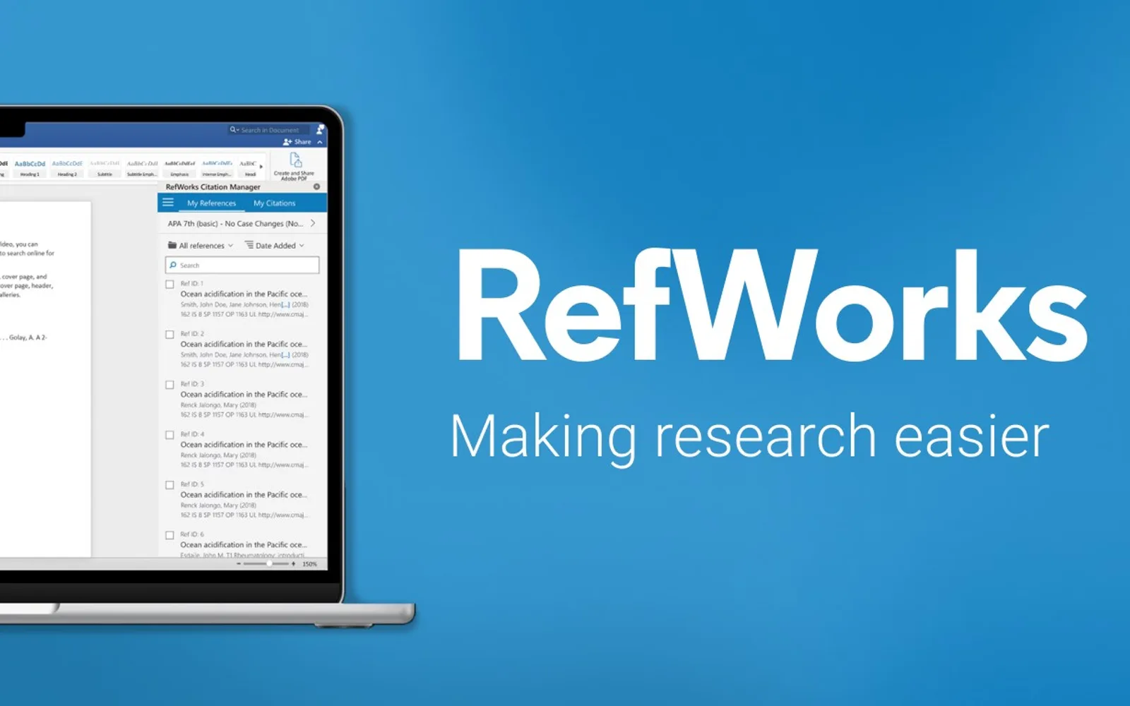 RefWorks Citation Manager — screenshot from the Microsoft Marketplace listing