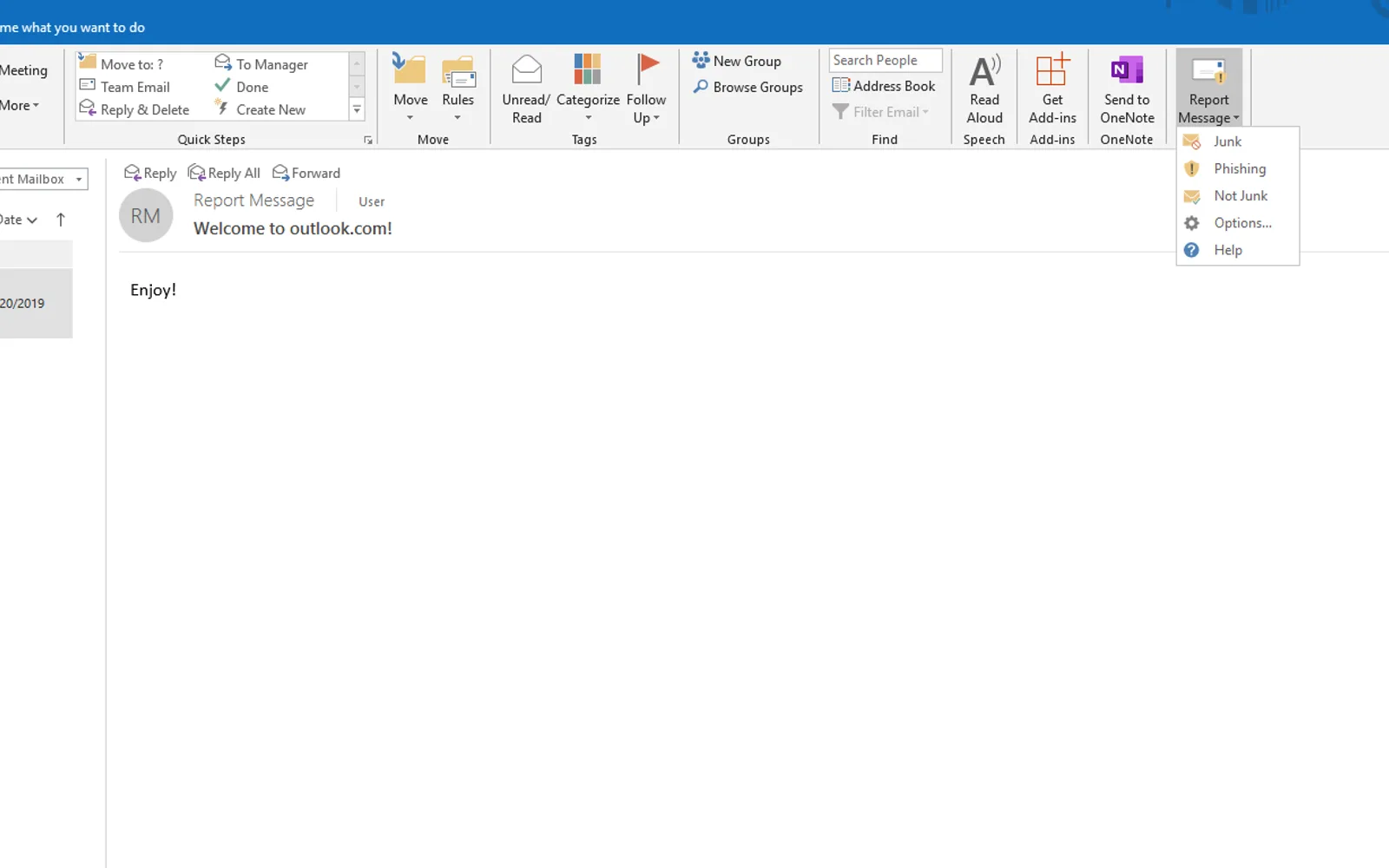 Report Message — screenshot from the Microsoft Marketplace listing