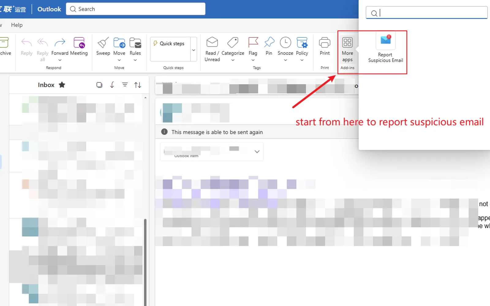 Report Suspicious Email — screenshot from the Microsoft Marketplace listing