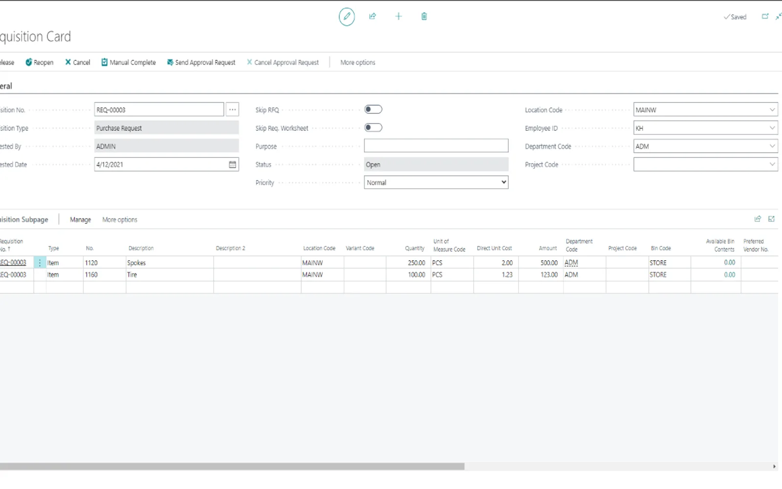 Requisition management — screenshot from the Microsoft Marketplace listing