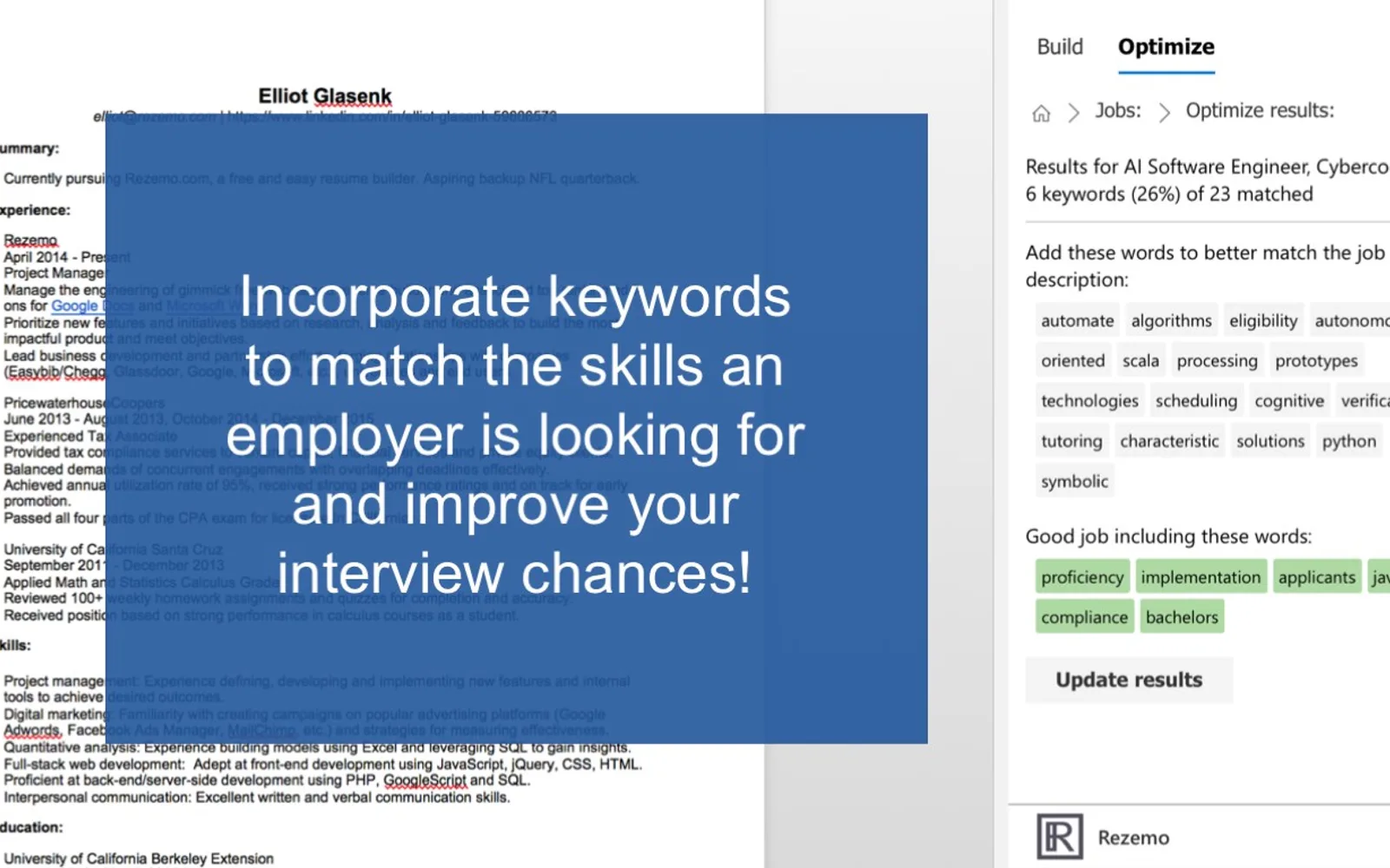 Resume CV Template Builder & Optimizer — screenshot from the Microsoft Marketplace listing