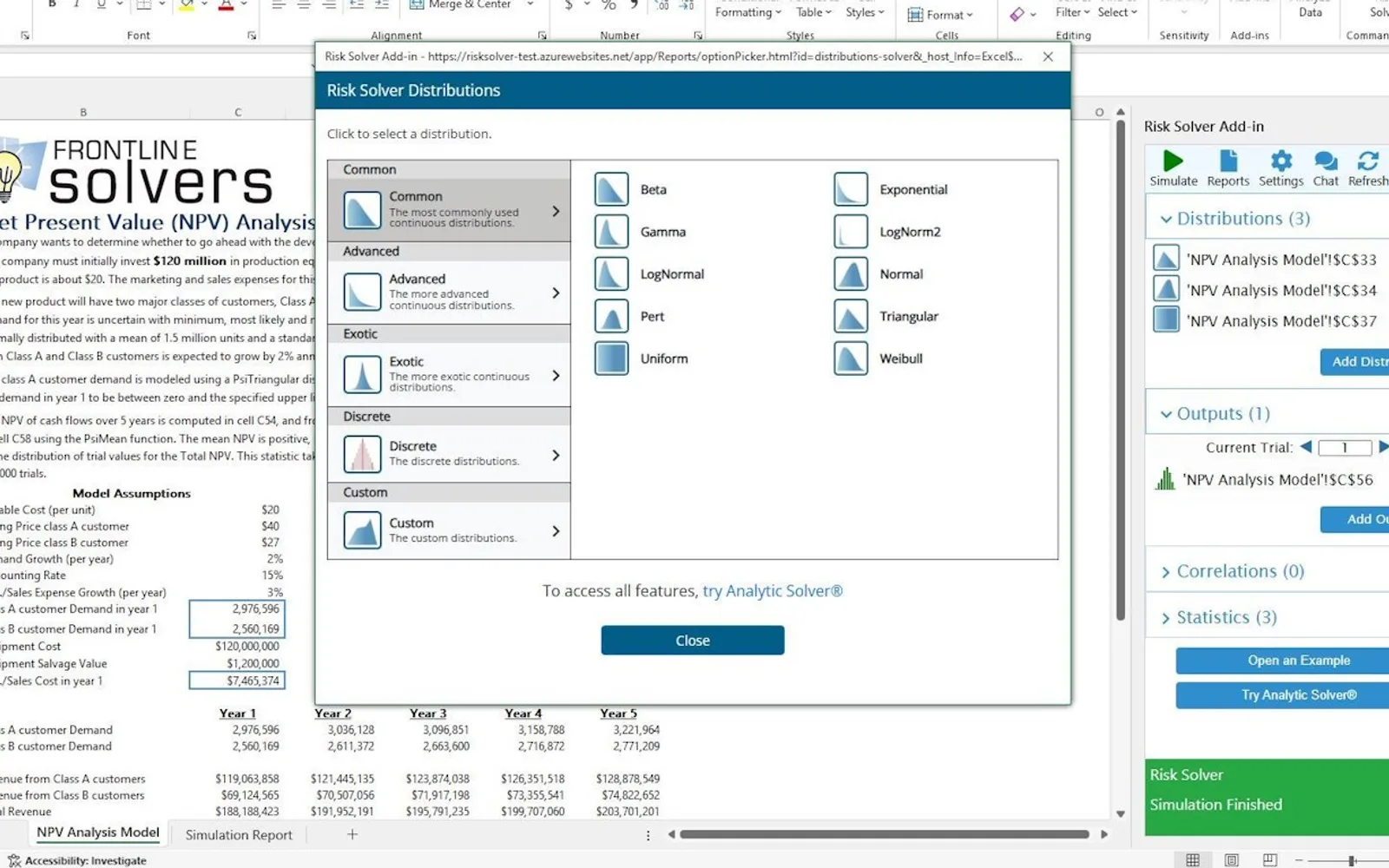 Risk Solver Free — screenshot from the Microsoft Marketplace listing