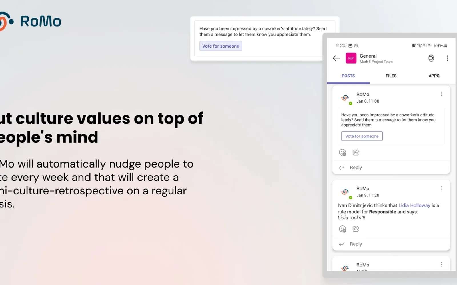RoMo — screenshot from the Microsoft Marketplace listing