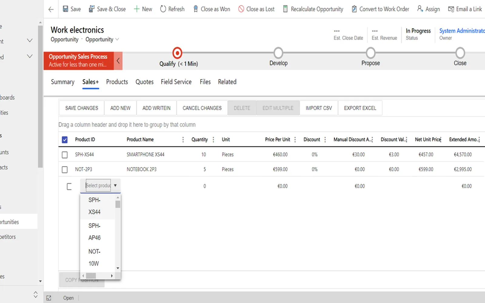 Sales+ Grid — screenshot from the Microsoft Marketplace listing