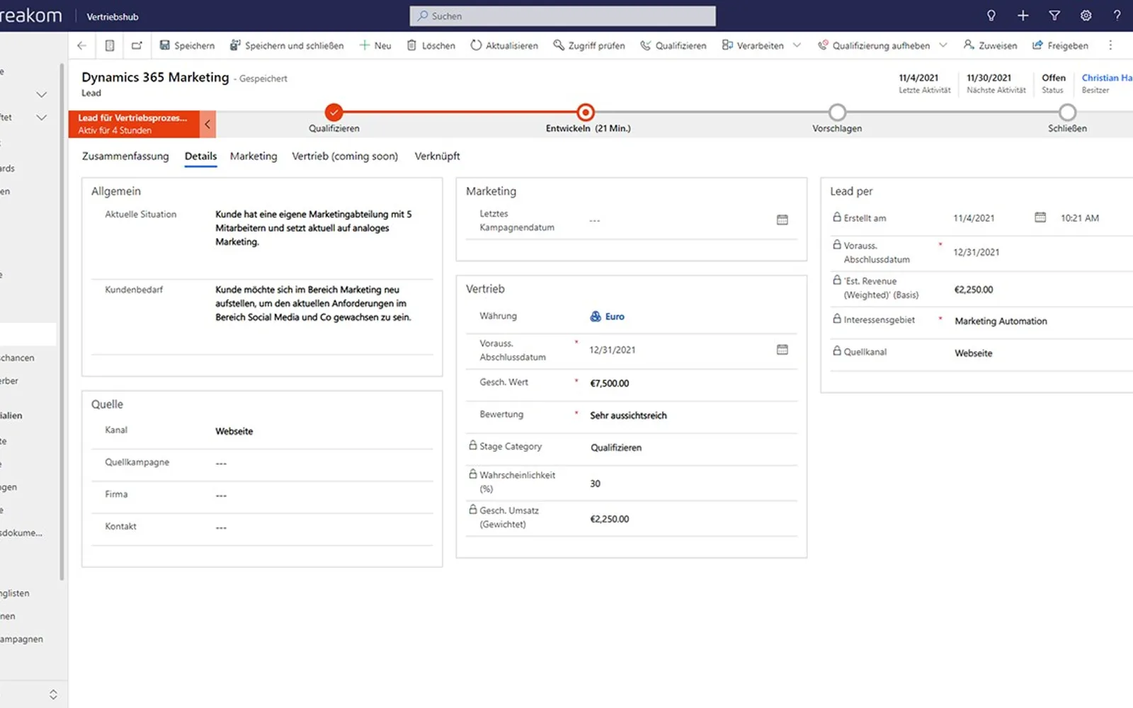 Sales Package — screenshot from the Microsoft Marketplace listing