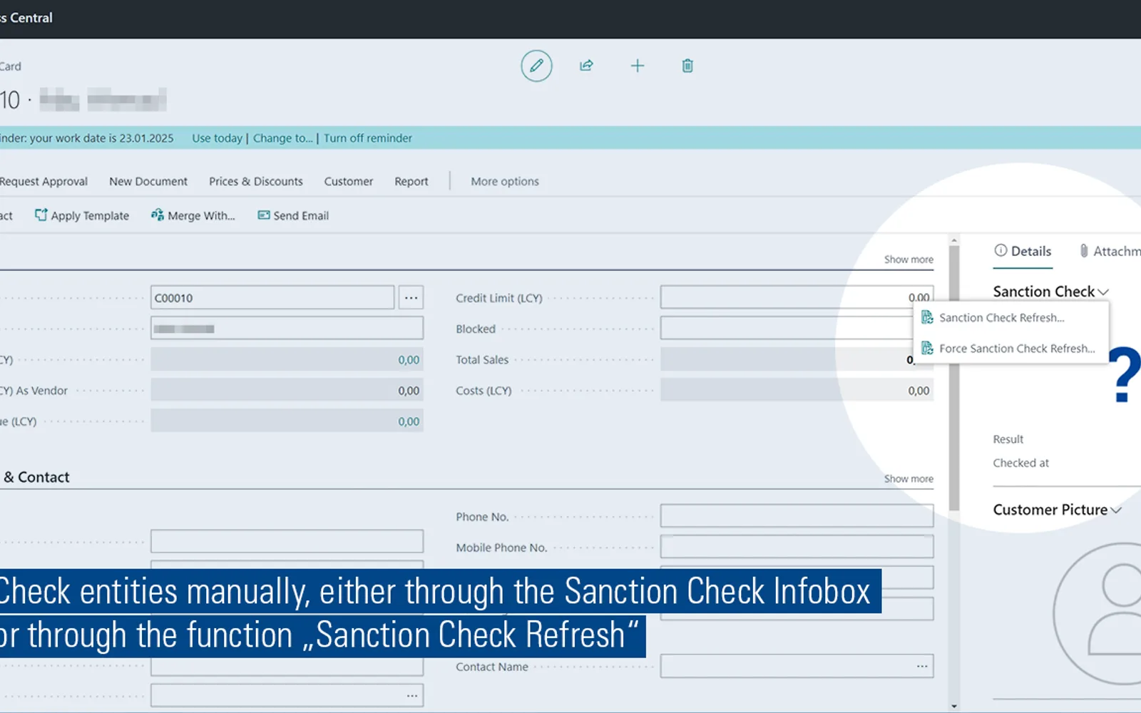 Sanction Check — screenshot from the Microsoft Marketplace listing