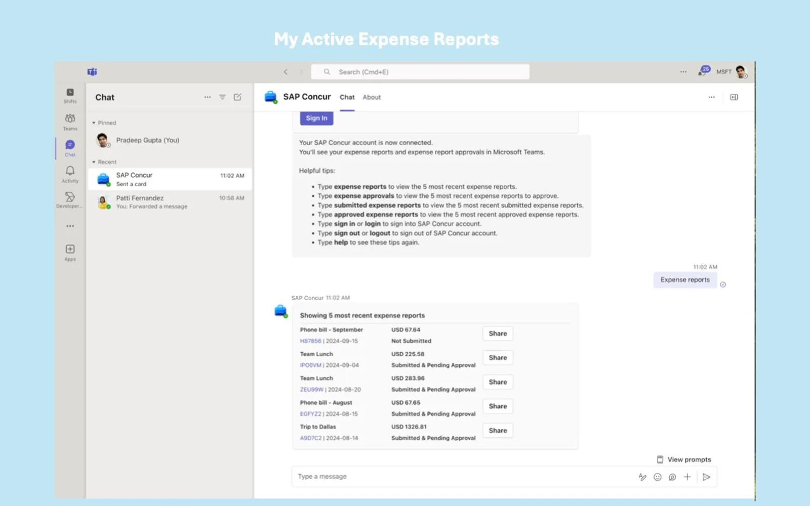 SAP Concur — screenshot from the Microsoft Marketplace listing