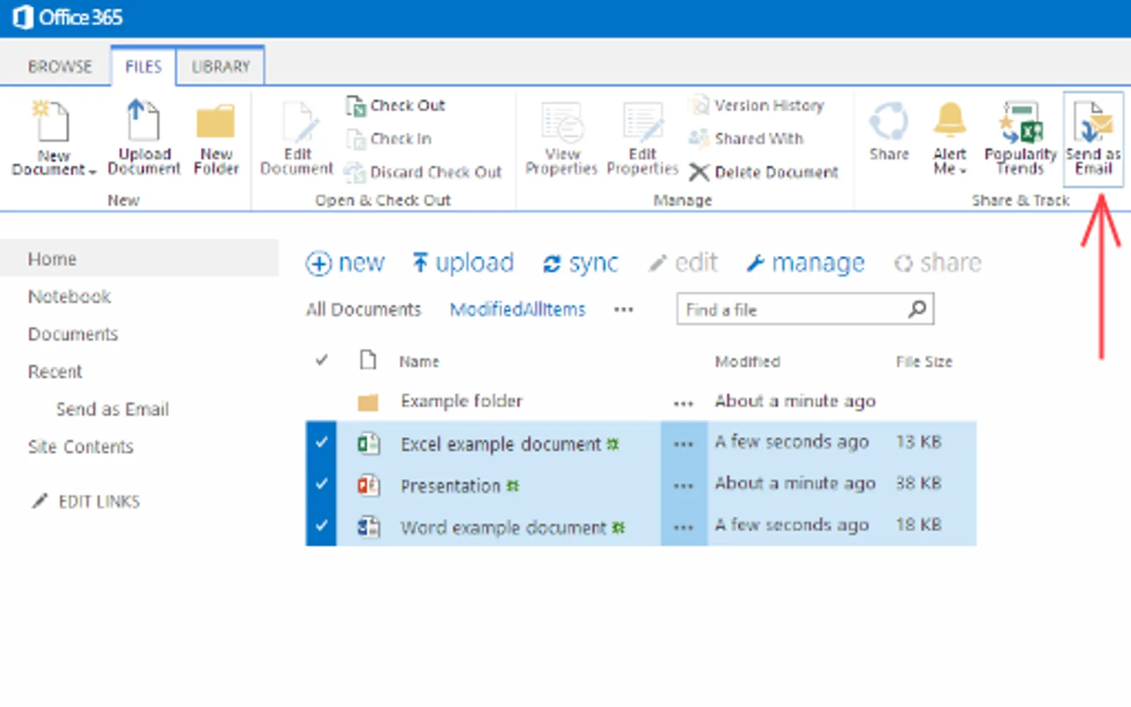 Send as Email — screenshot from the Microsoft Marketplace listing