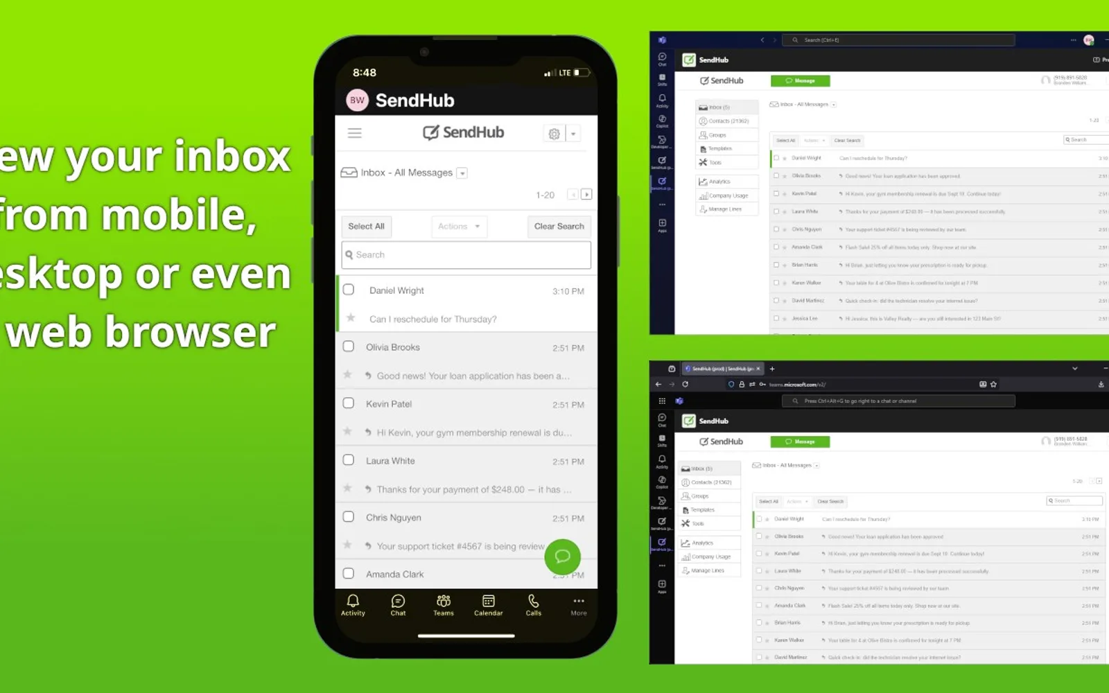 SendHub — screenshot from the Microsoft Marketplace listing