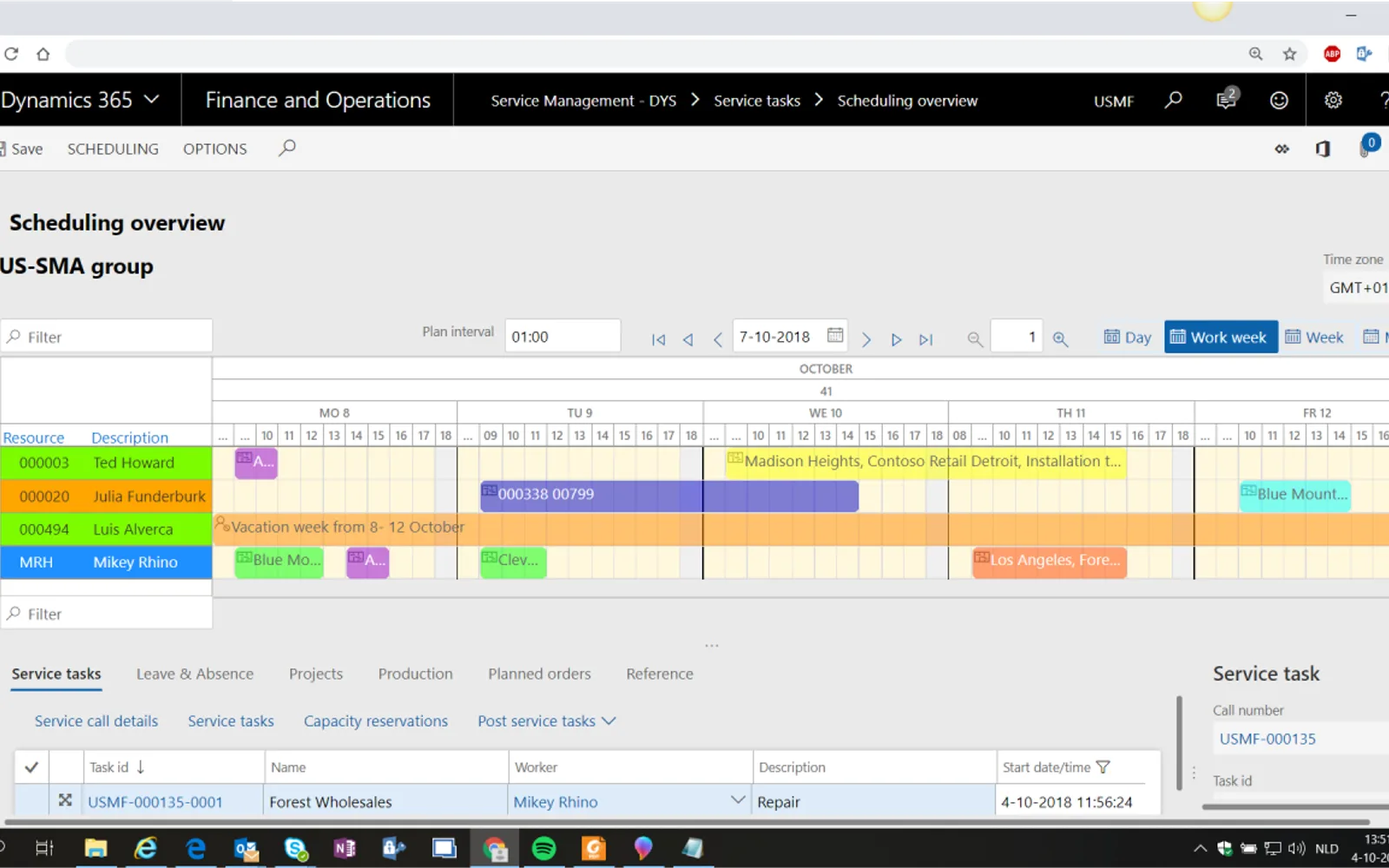 Service Management — screenshot from the Microsoft Marketplace listing