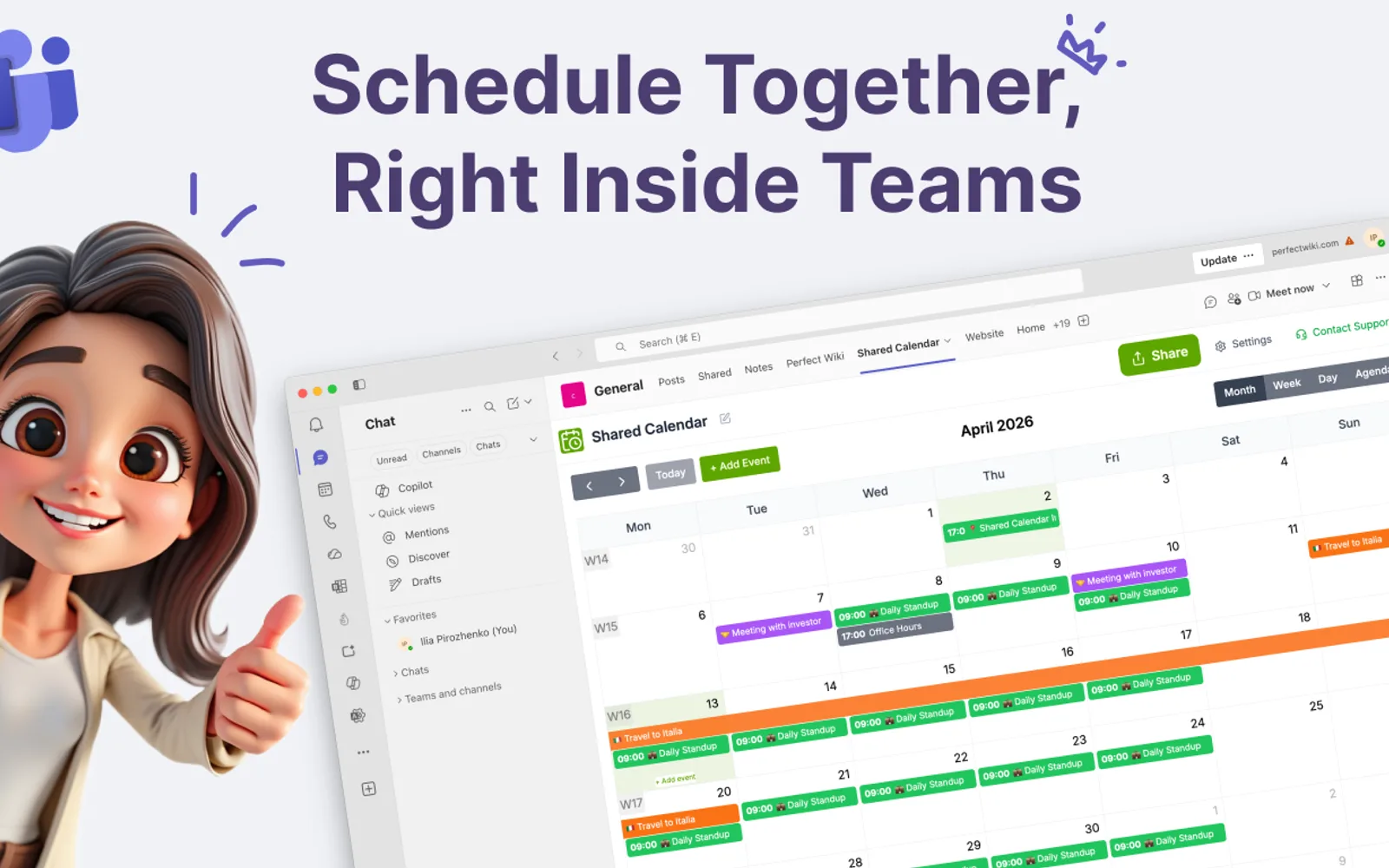 Shared Calendar & Planner — screenshot from the Microsoft Marketplace listing
