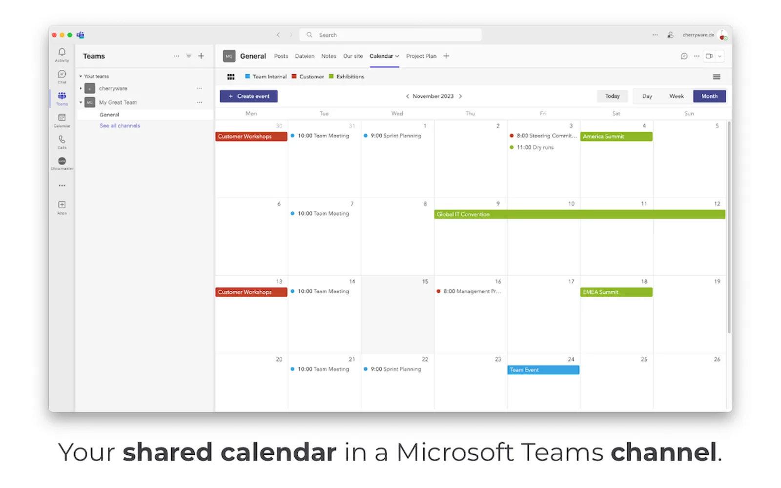 Shared Calendar — screenshot from the Microsoft Marketplace listing